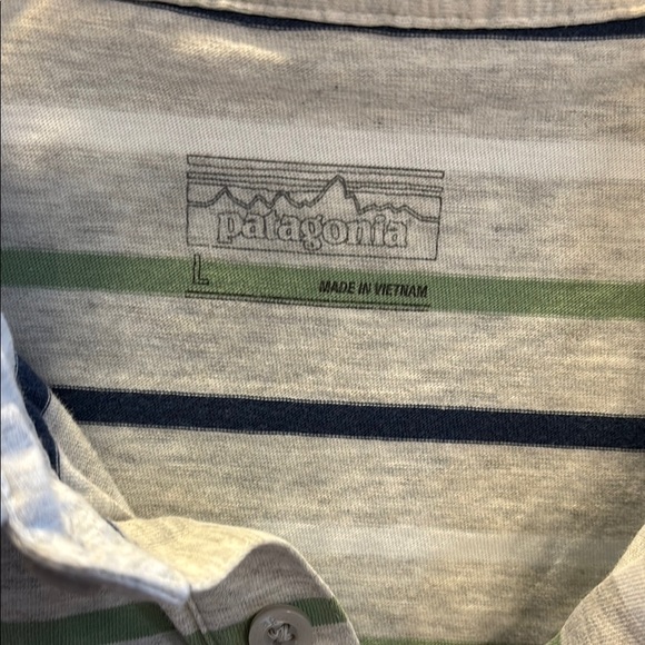 Gray and Green Striped Polo Shirt - Picture 2 of 3
